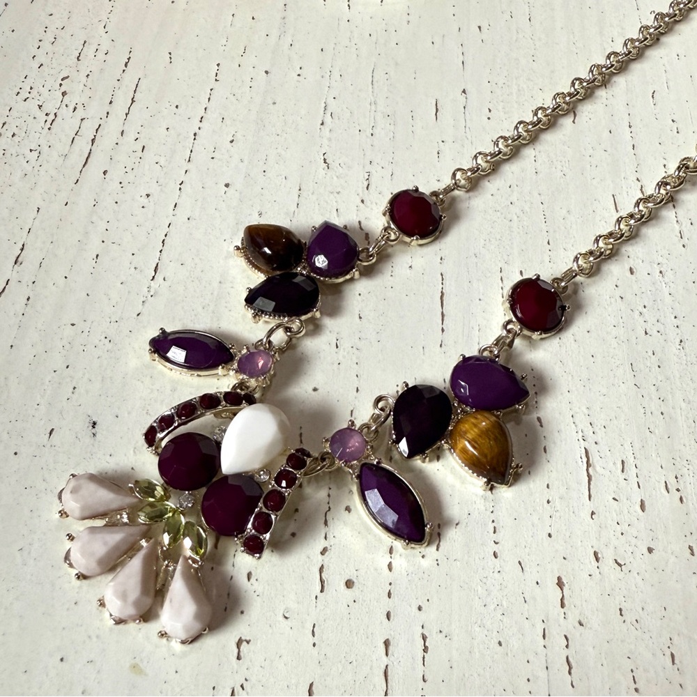 Loft Multi Stone Statement Necklace - Picture 2 of 5
